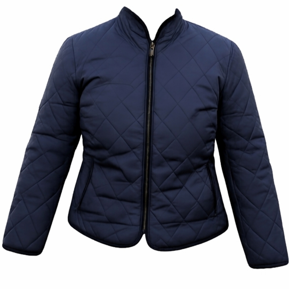 J. McLaughlin 100% Silk Quilted Jacket Black Women’s Small Lined Classic Preppy